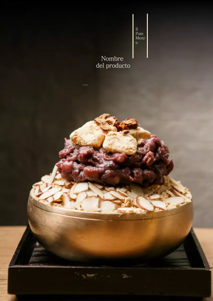 materiales promocionales de alimentos de colores oscuros