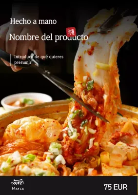 materiales promocionales de alimentos de colores oscuros