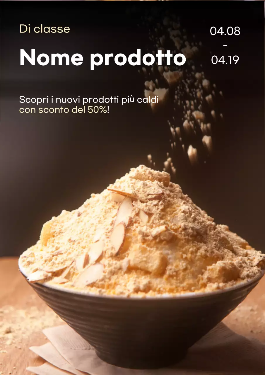 materiali promozionali alimentari di colore scuro