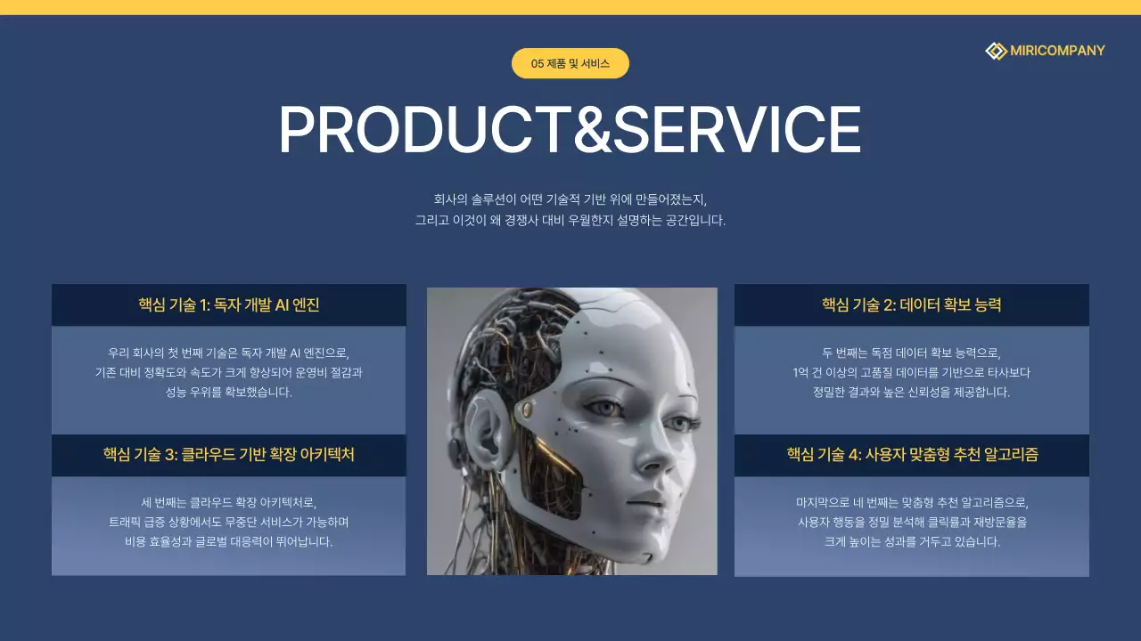 네이비 모던 기업 소개서 홍보 IR