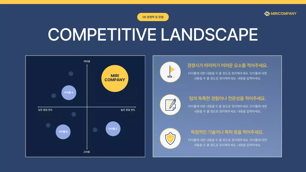 네이비 모던 기업 소개서 홍보 IR