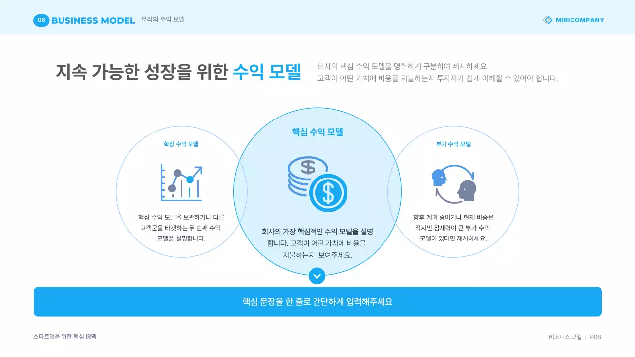 하늘색 모던 비즈니스 프레젠테이션 자료 IR