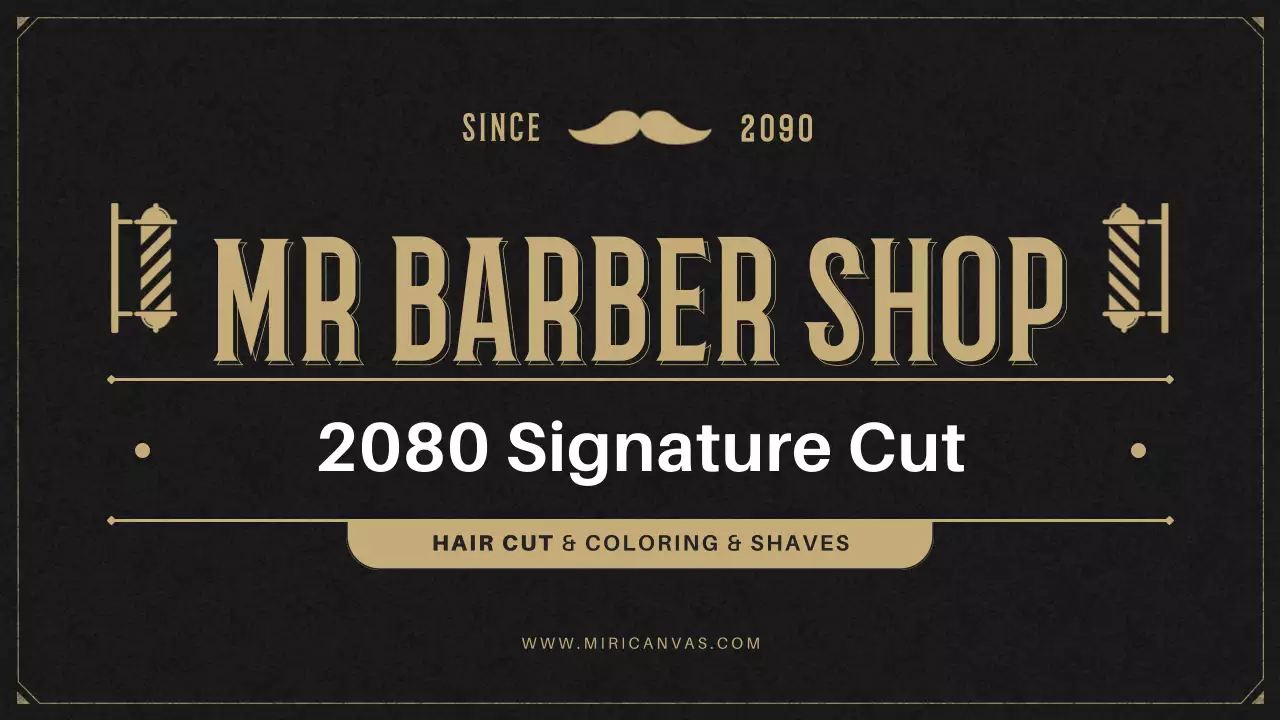 black vintage barber promotion