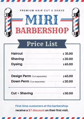 red vintage barbershop promotion