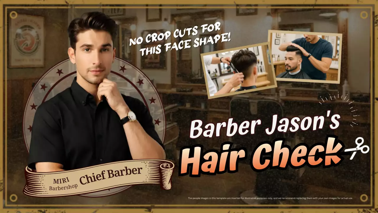brown vintage haircut promotion
