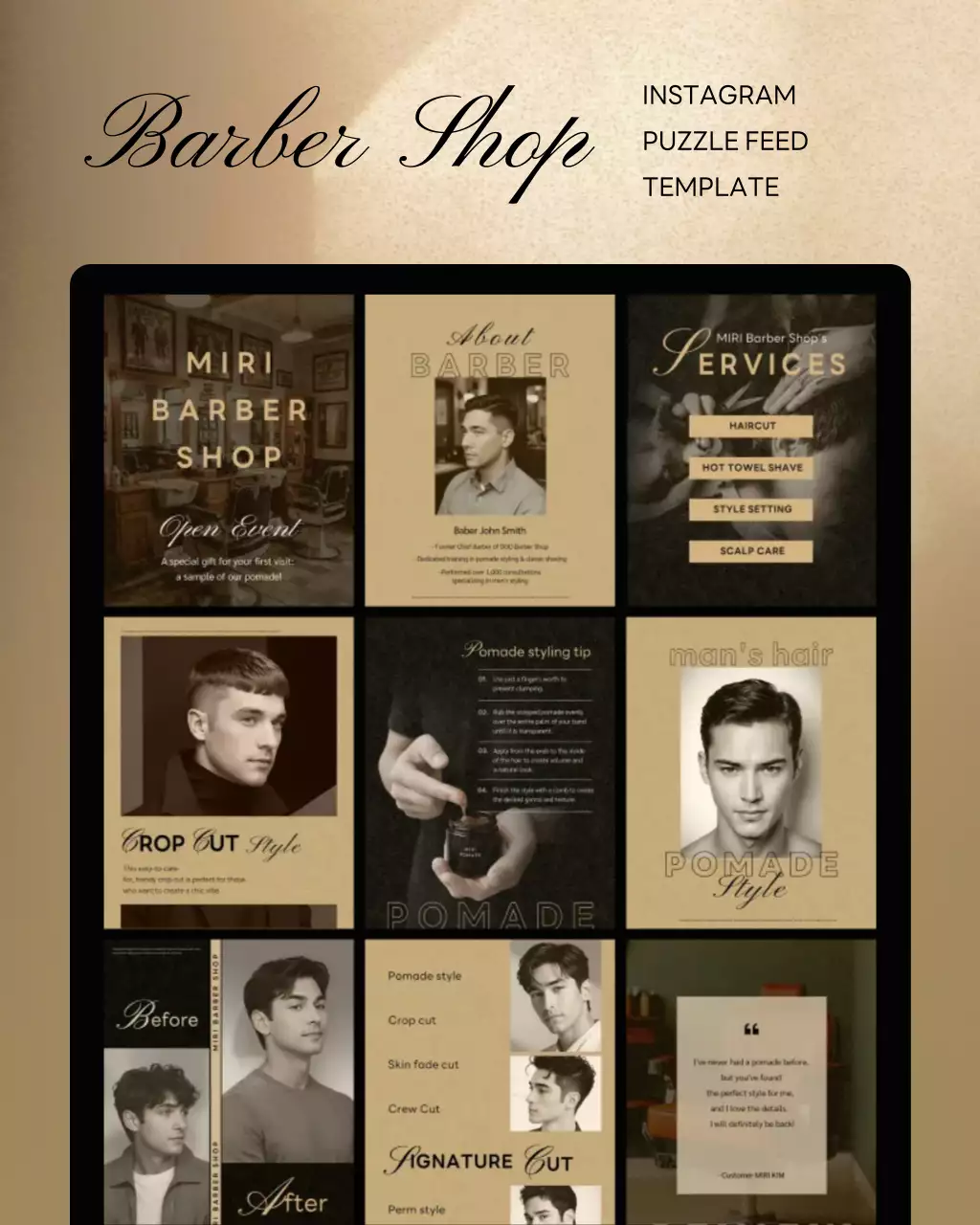 beige vintage barber promotion