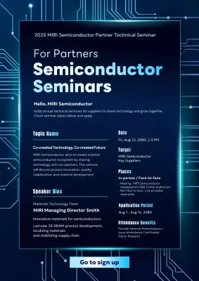 blue modern semiconductor seminar invitation