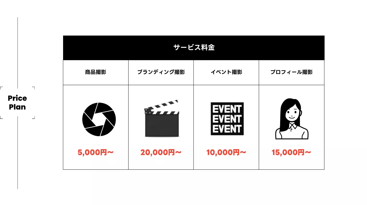 黒 モダン プロフィール 名刺