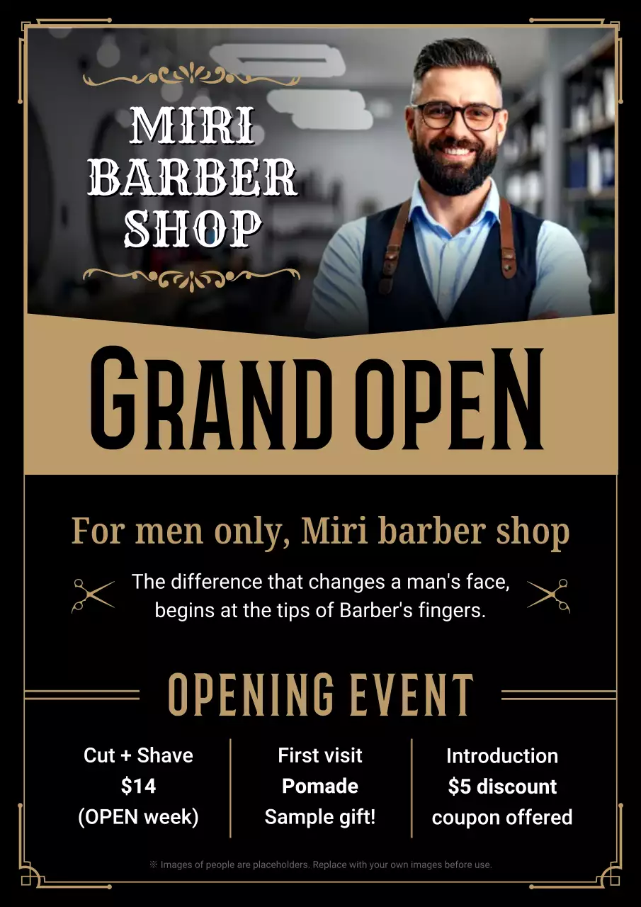 promosi tukang cukur klasik hitam