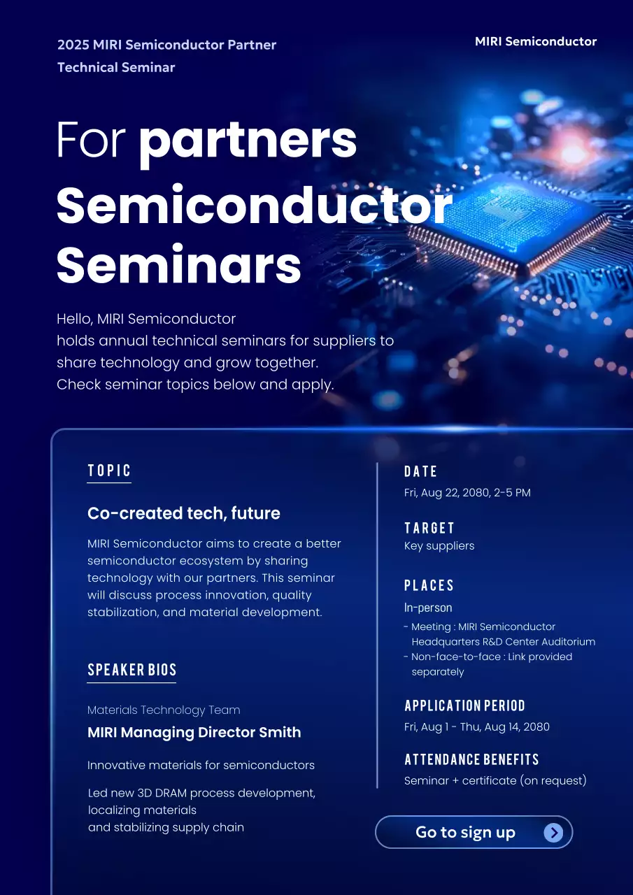blue modern semiconductor seminar promotion