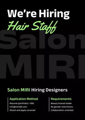 black modern recruitment announcement