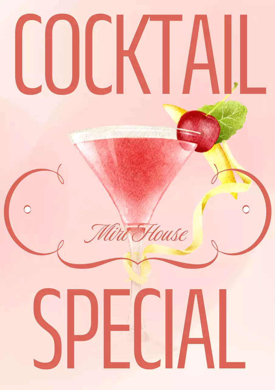 핑크 모던 칵테일 광고