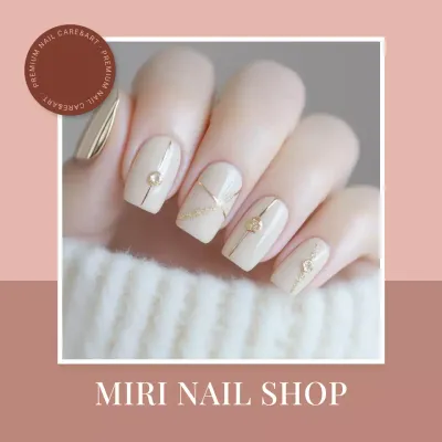 beige elegant nail art advertisement