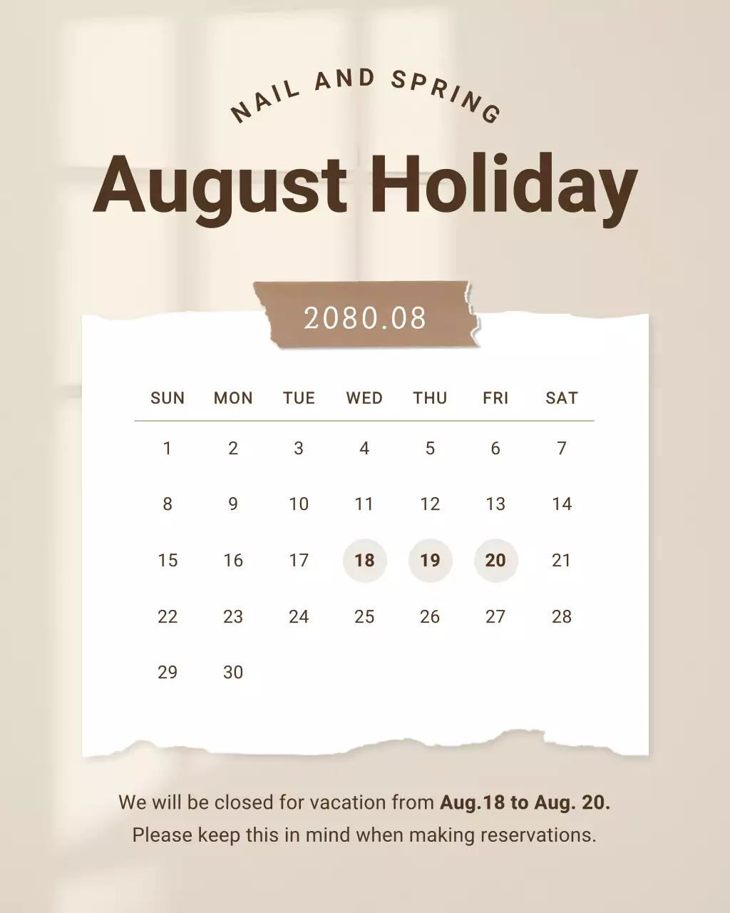 beige modern holiday announcement