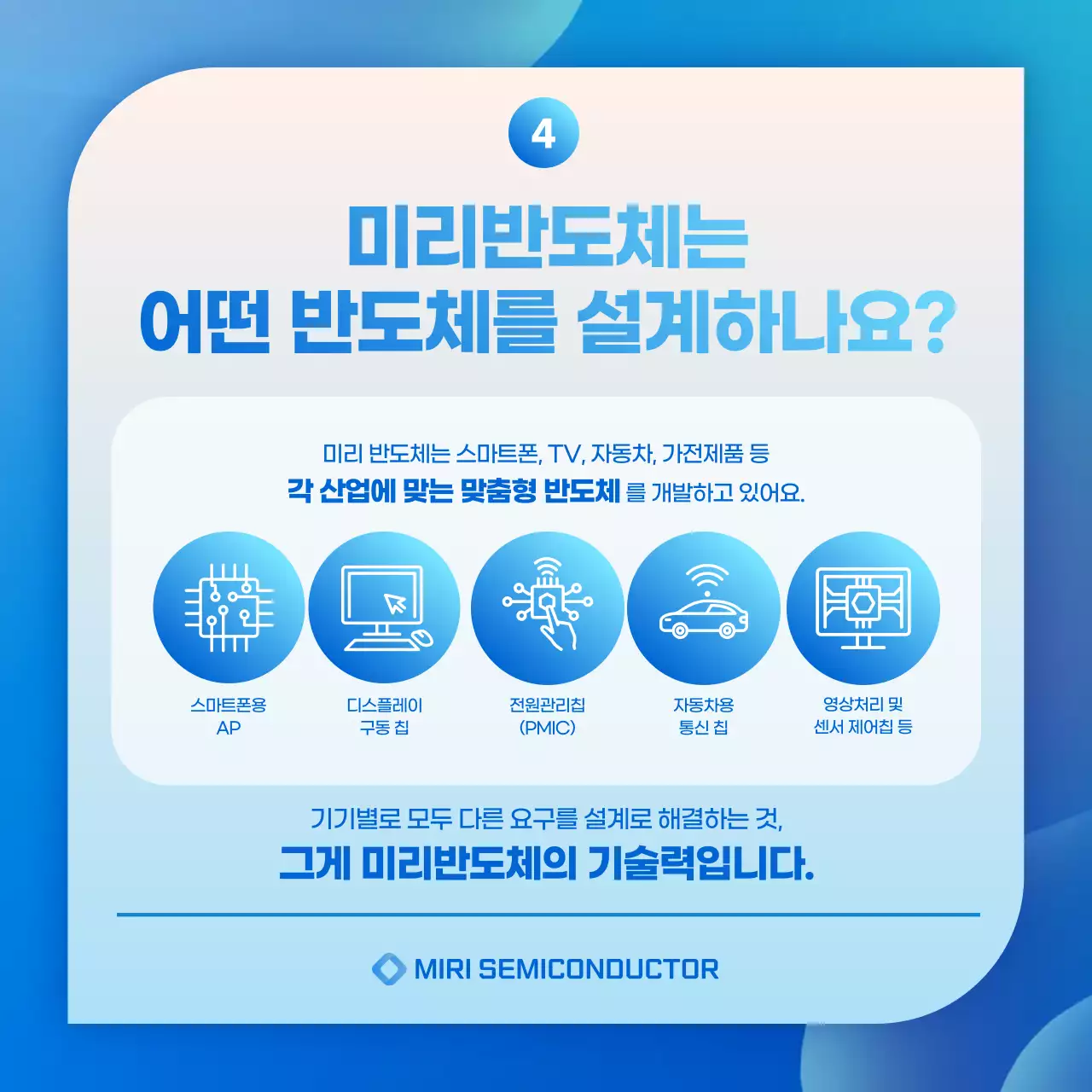 파랑 모던 반도체 산업 광고