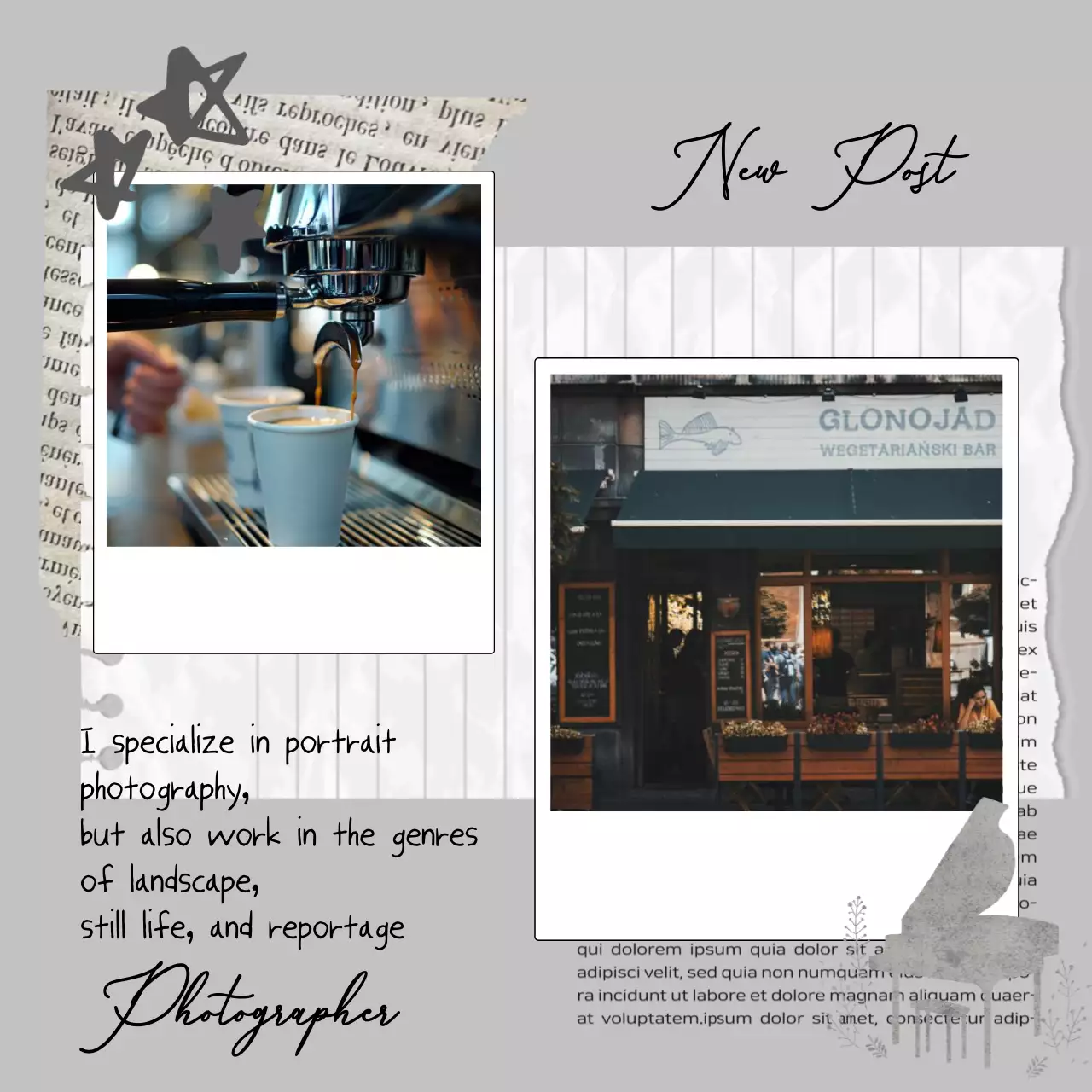 회색 빈티지 사진 포트폴리오