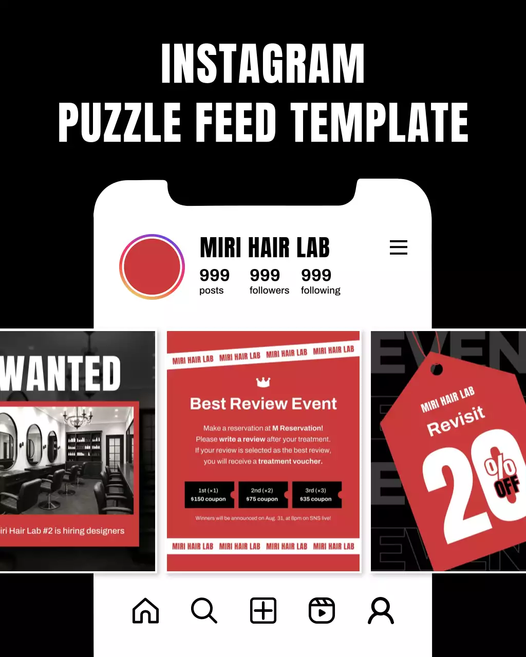 promosi salon modern merah