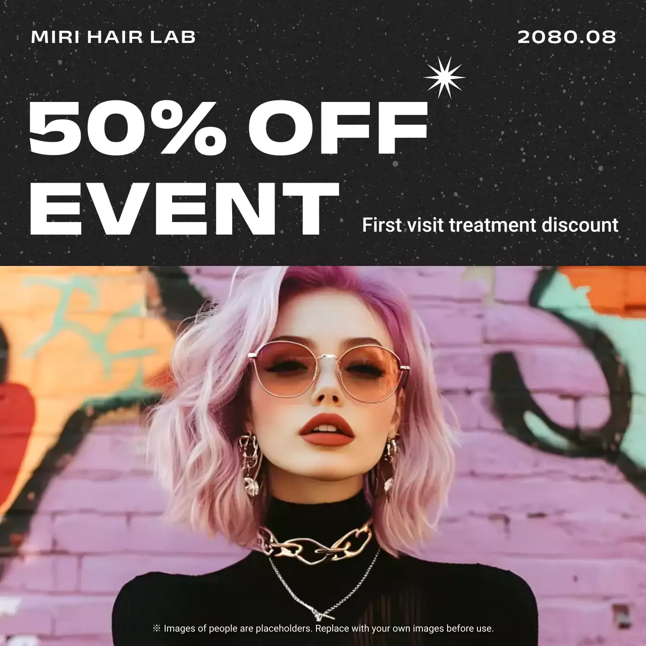 purple trendy hair promotion