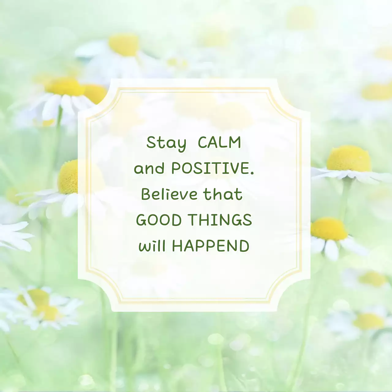 긍정적인 메시지를 위한 간단한 밝은 녹색 템플릿