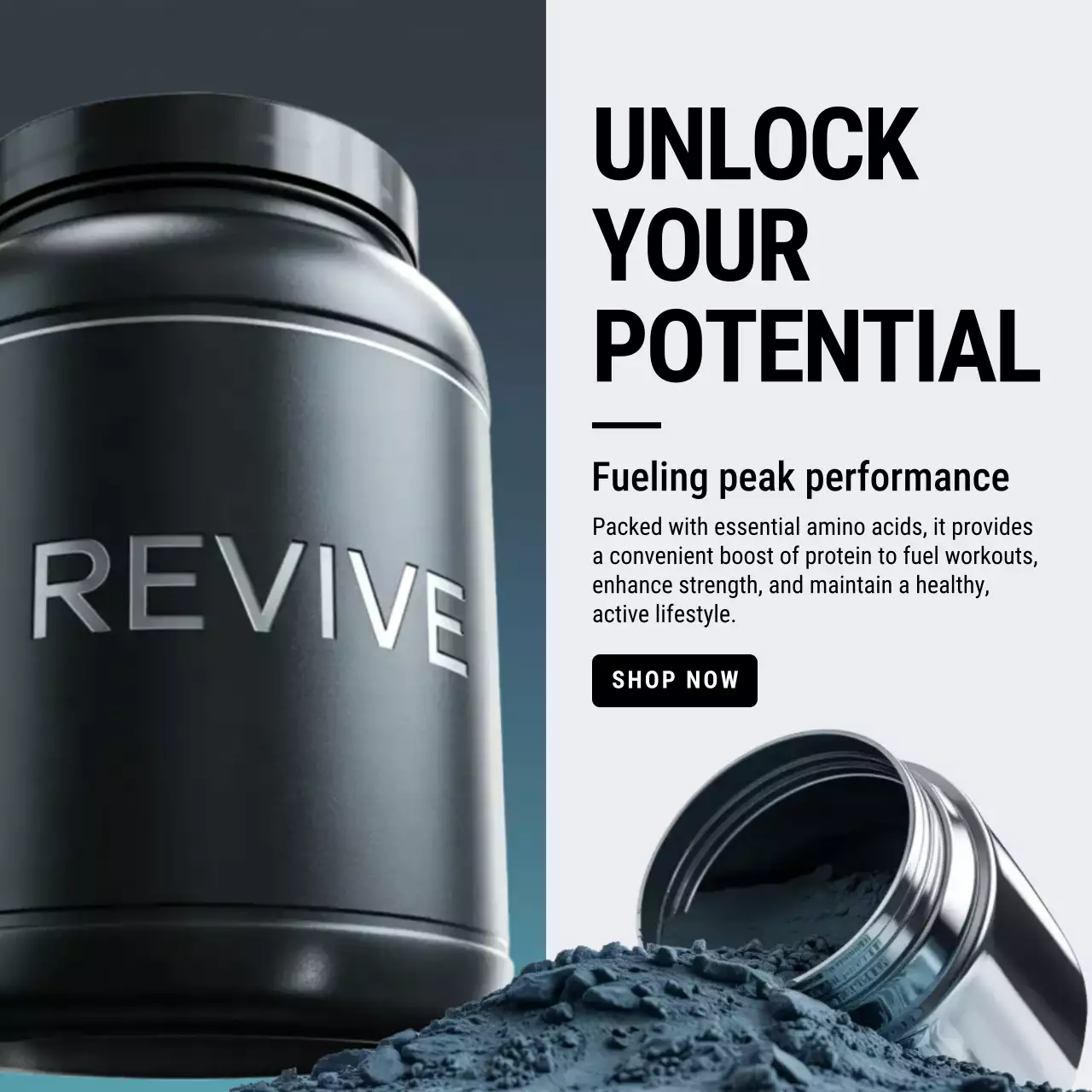 Black Modern Protein Promotion Instagram Post