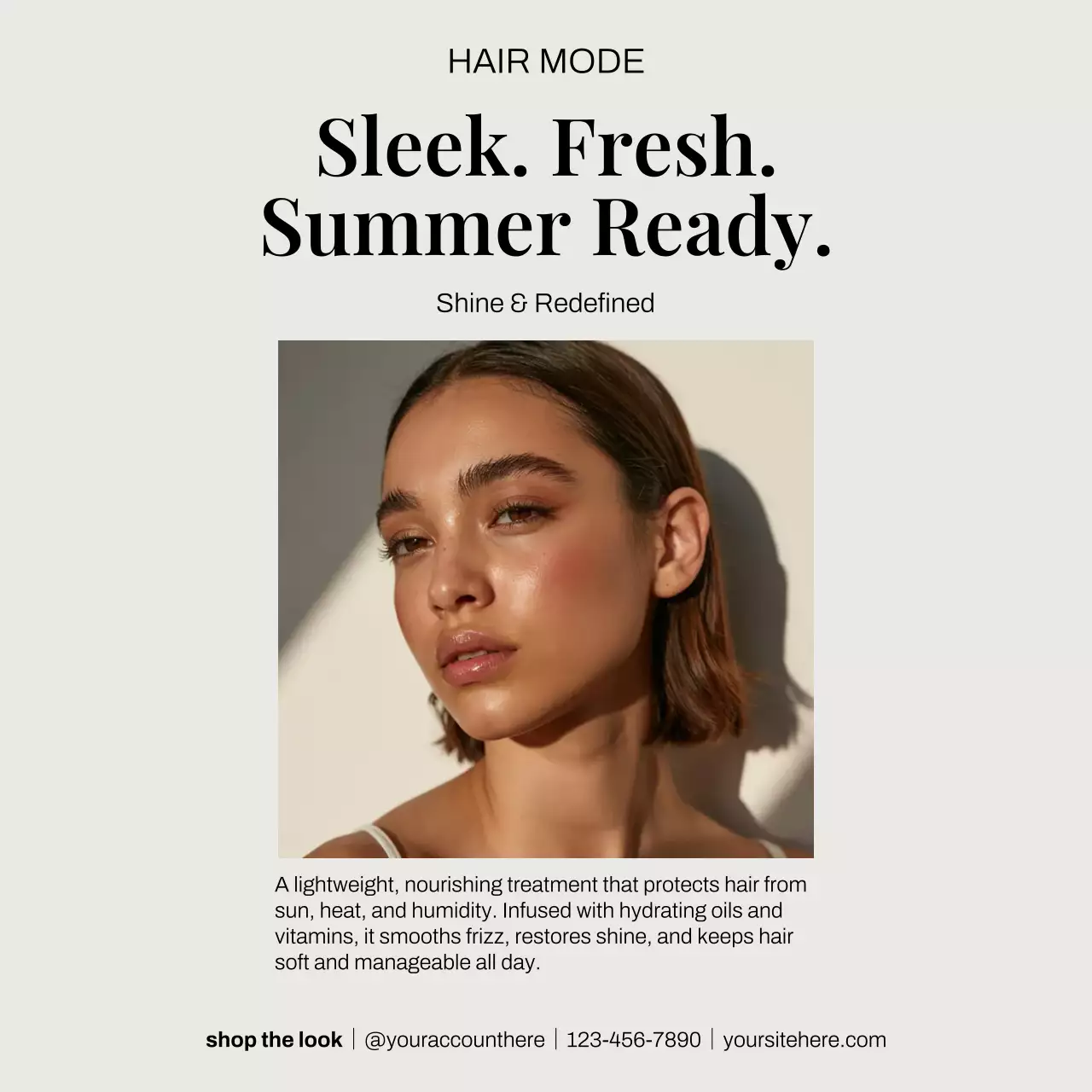 Beige Modern Hair Care Advertisement Instagram Post