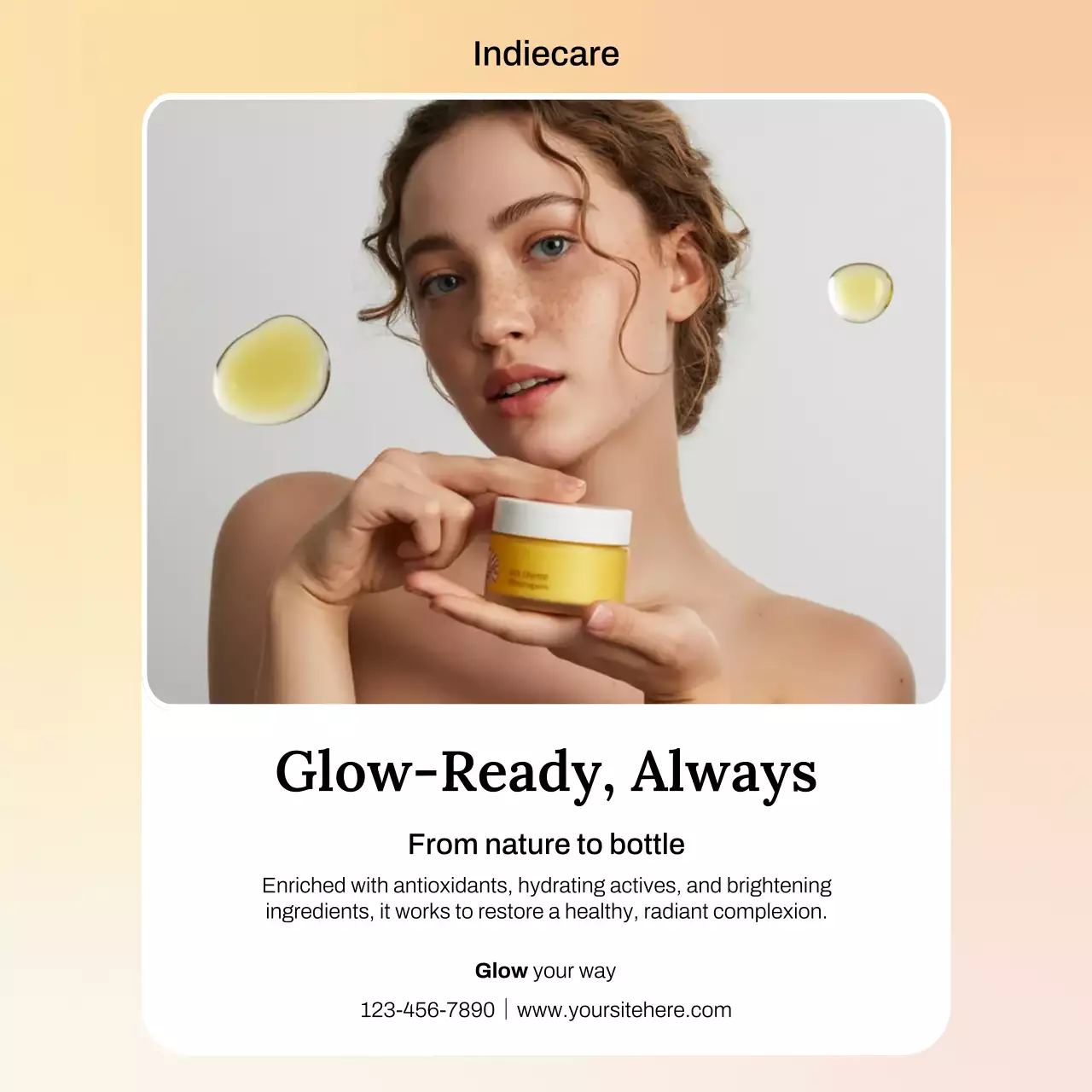 Beige Modern Skincare Advertisement Instagram Post