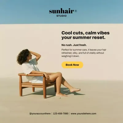 Beige Minimal Hair Promotion Instagram Post