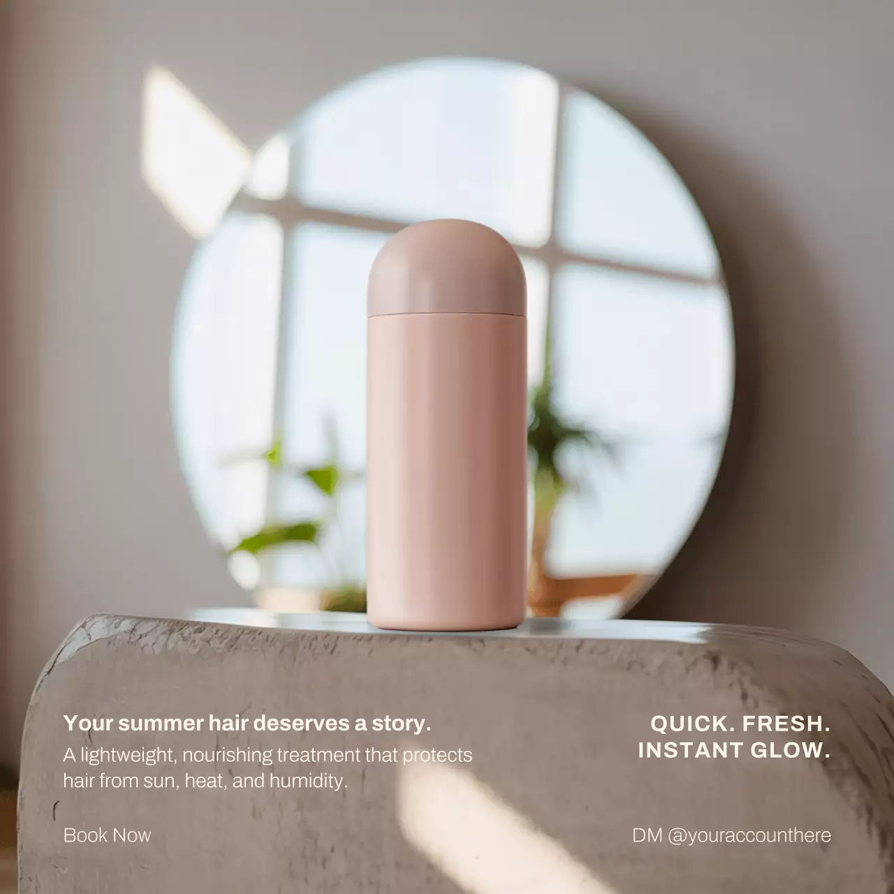 Pink Minimalist Haircare Advertisement Instagram Post