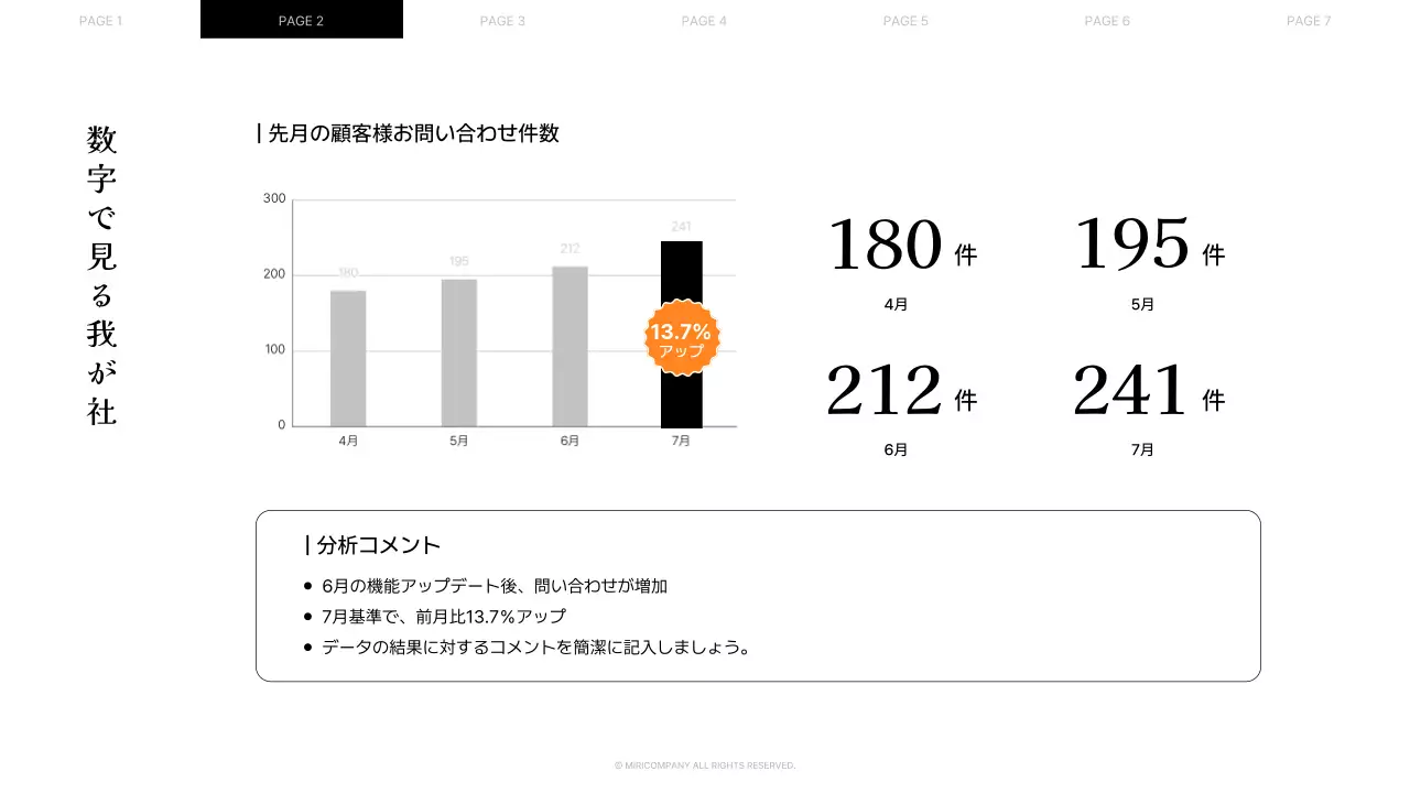 白黒モダン オフィス 社内報 プレゼンテーション