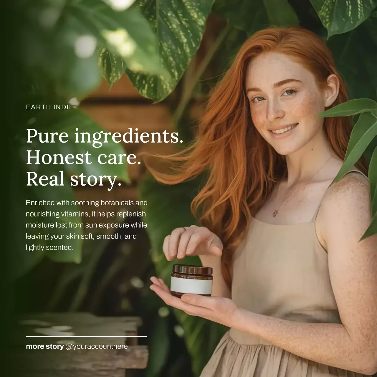 Green Natural Skincare Advertisement Instagram Post