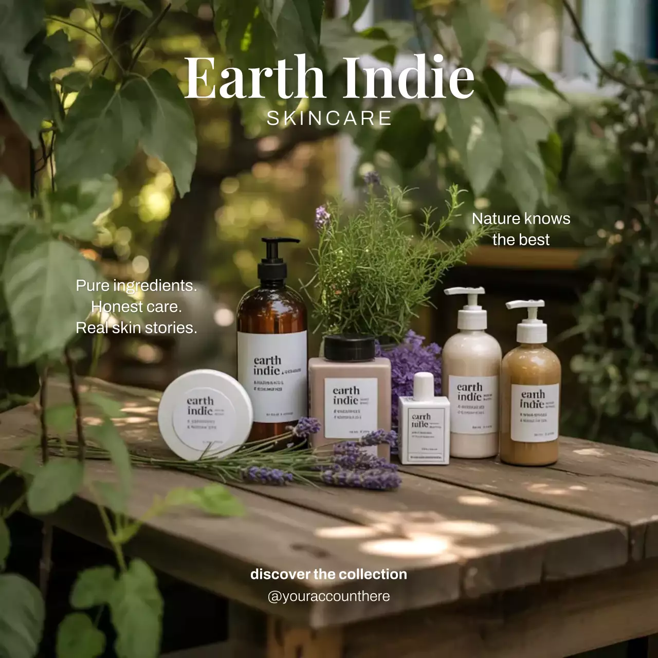 Green Rustic Skincare Promotion Instagram Post