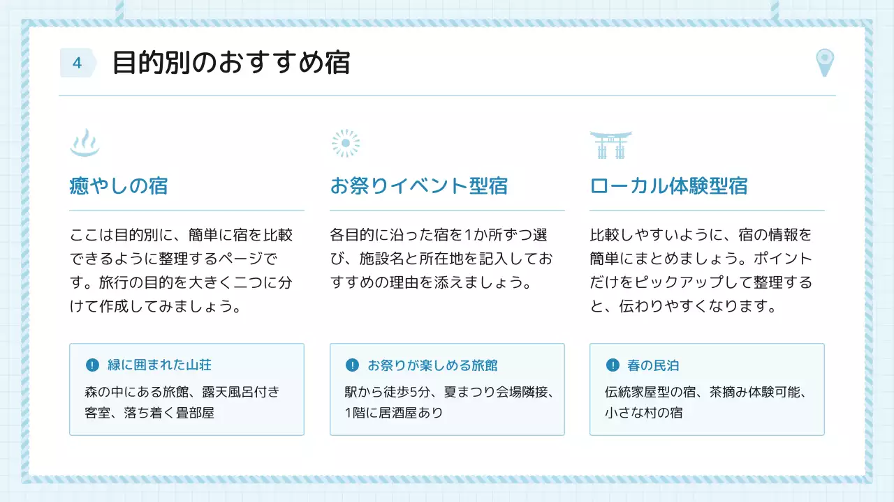 青 シンプル 旅行 プレゼンテーション