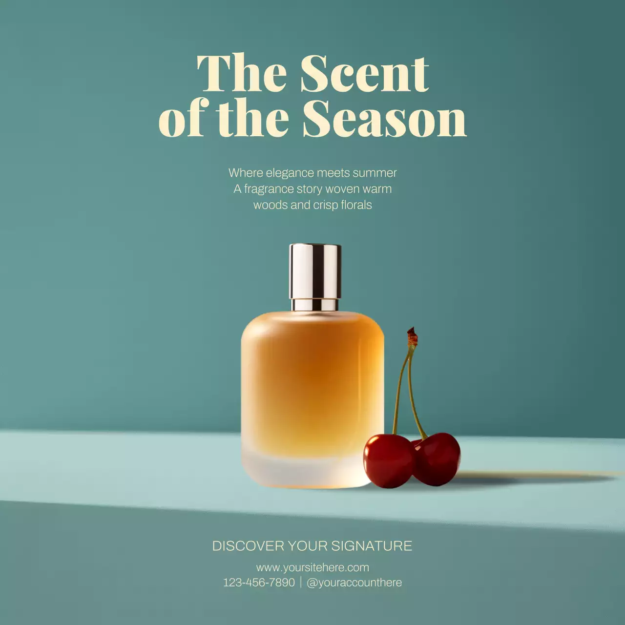 Teal Elegant Fragrance Promotion Instagram Post