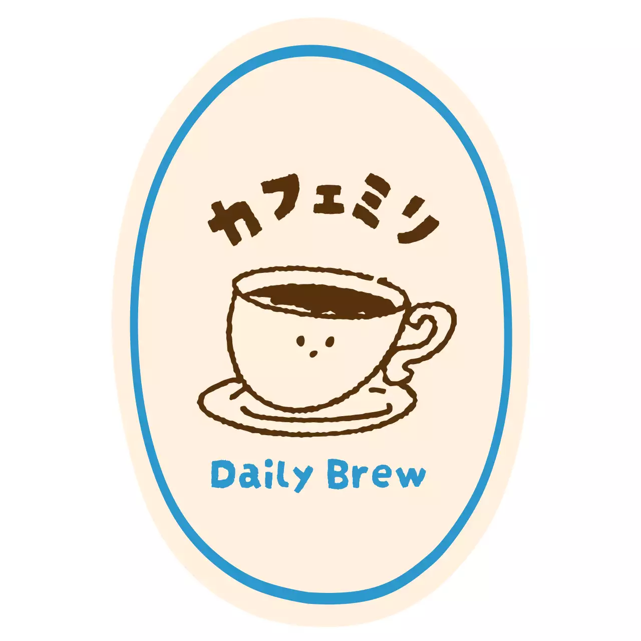 アイボリー シンプル コーヒー ロゴ 業種イラスト