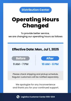 blue modern logistics announcement