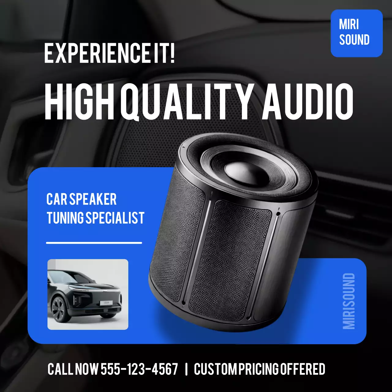 promosi audio mobil modern hitam