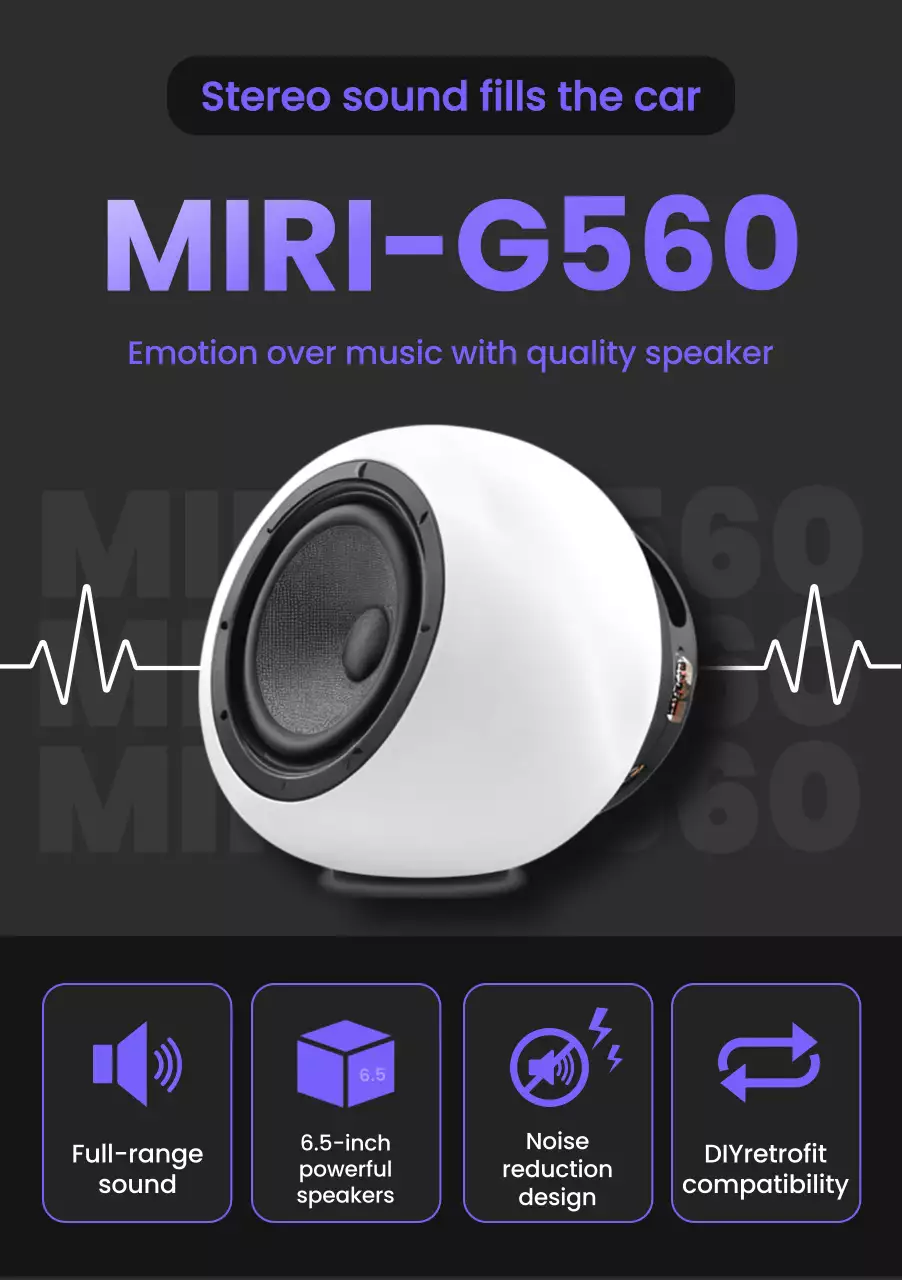 black modern speaker advertisement
