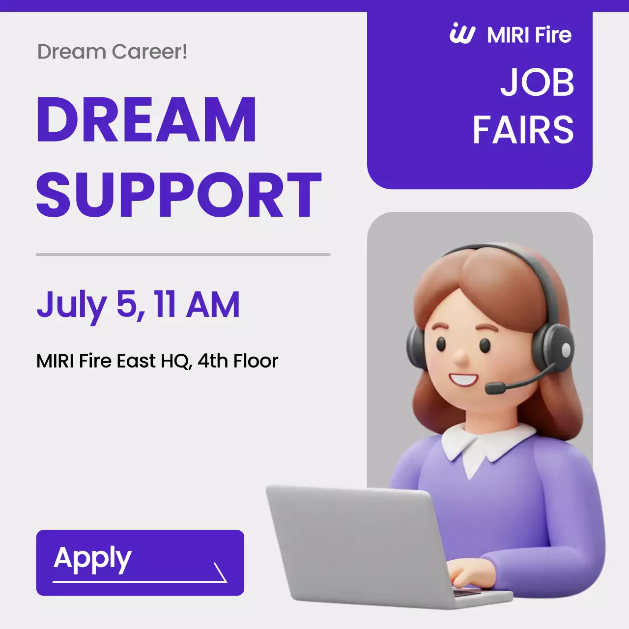 purple modern job recruitment