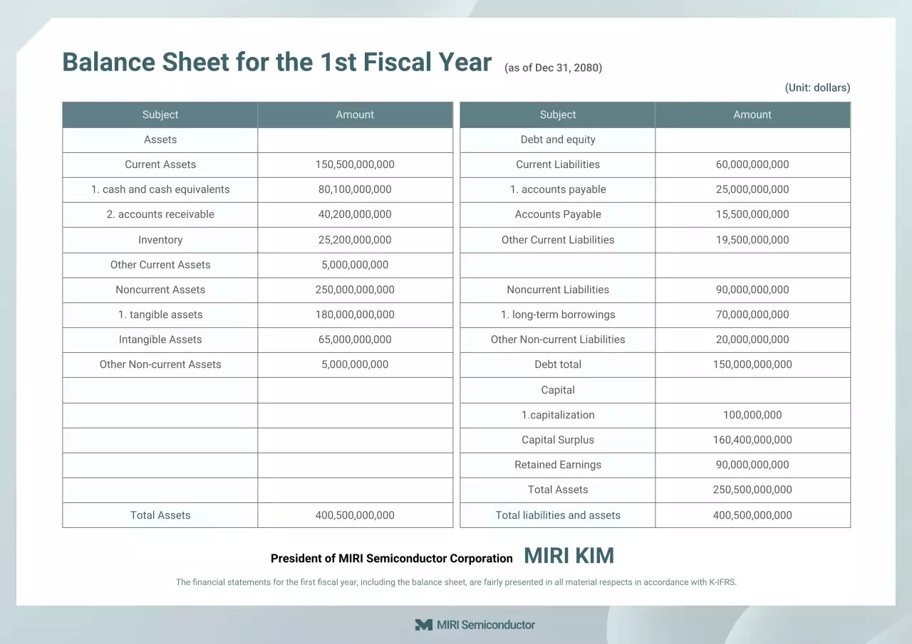 teal professional financial report