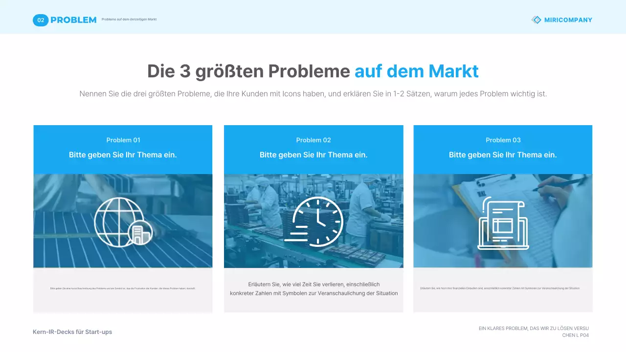 Himmelblaue moderne Geschäftspräsentationsmaterialien IR