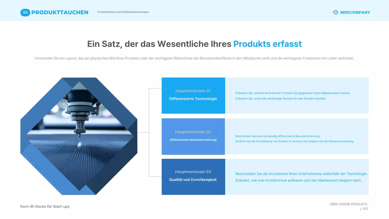 Himmelblaue moderne Geschäftspräsentationsmaterialien IR