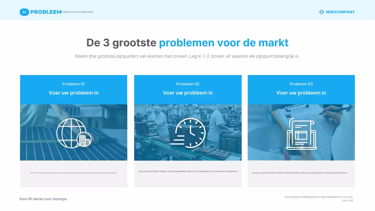 Hemelsblauwe moderne zakelijke presentatiematerialen IR