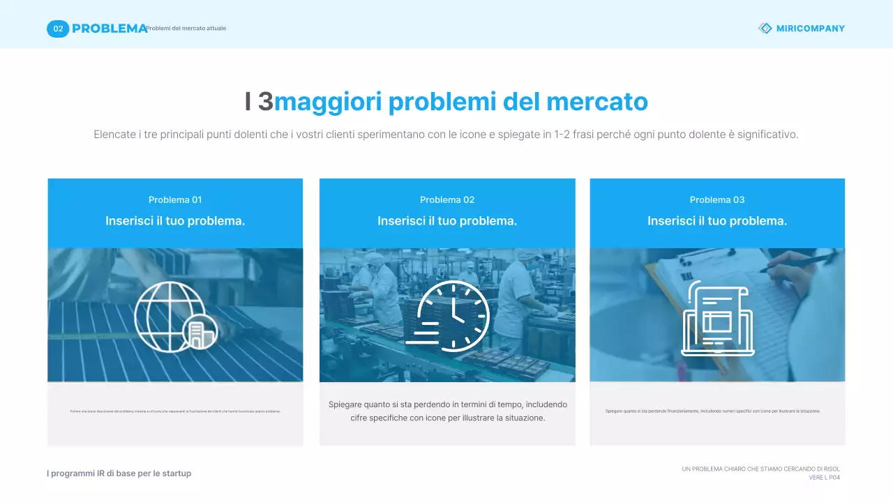 Materiali per presentazioni aziendali moderne blu cielo IR