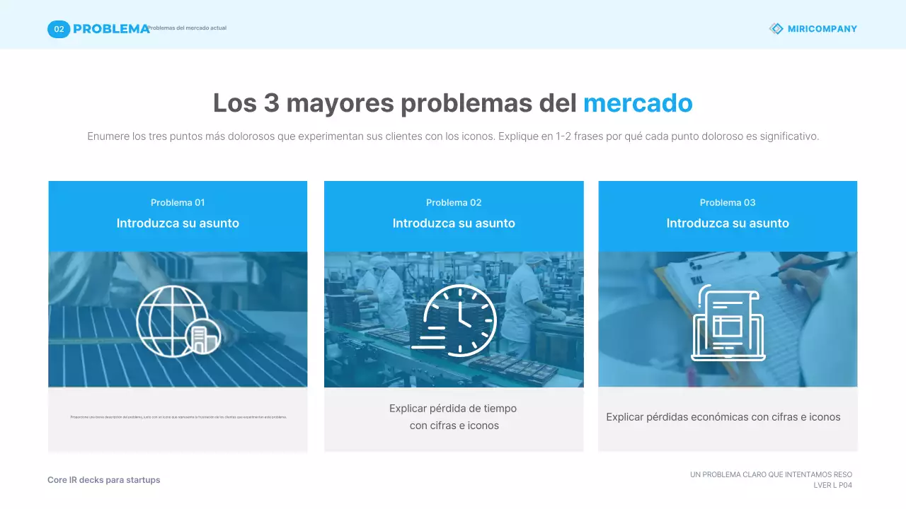 Materiales de presentación empresarial modernos en azul cielo IR