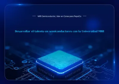 Anuncio educativo sobre semiconductores modernos azules