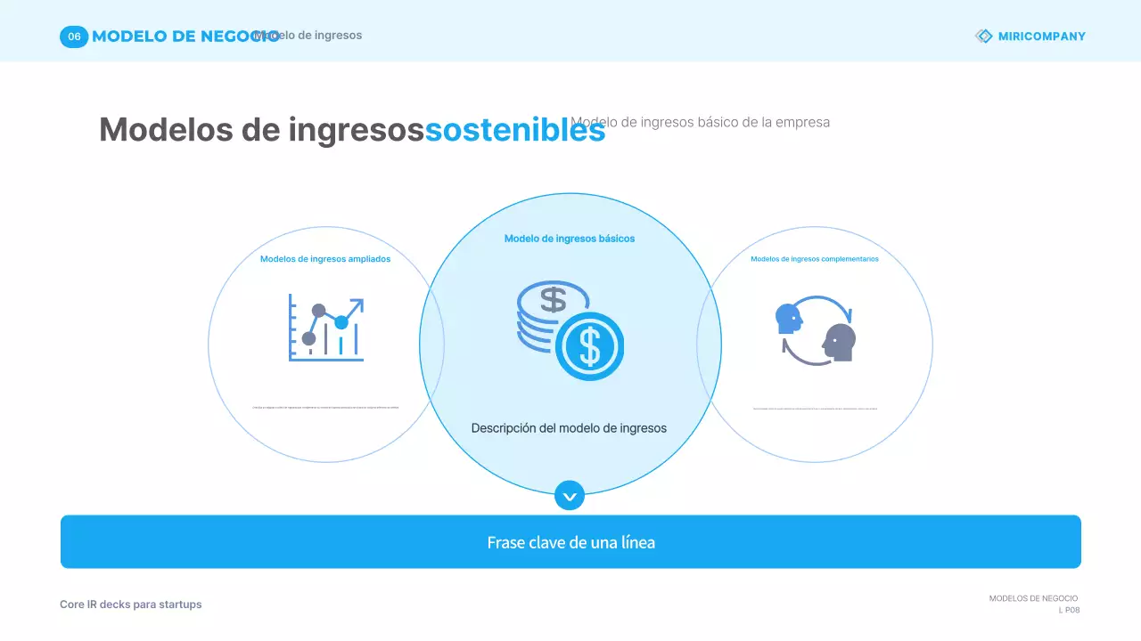 Materiales de presentación empresarial modernos en azul cielo IR