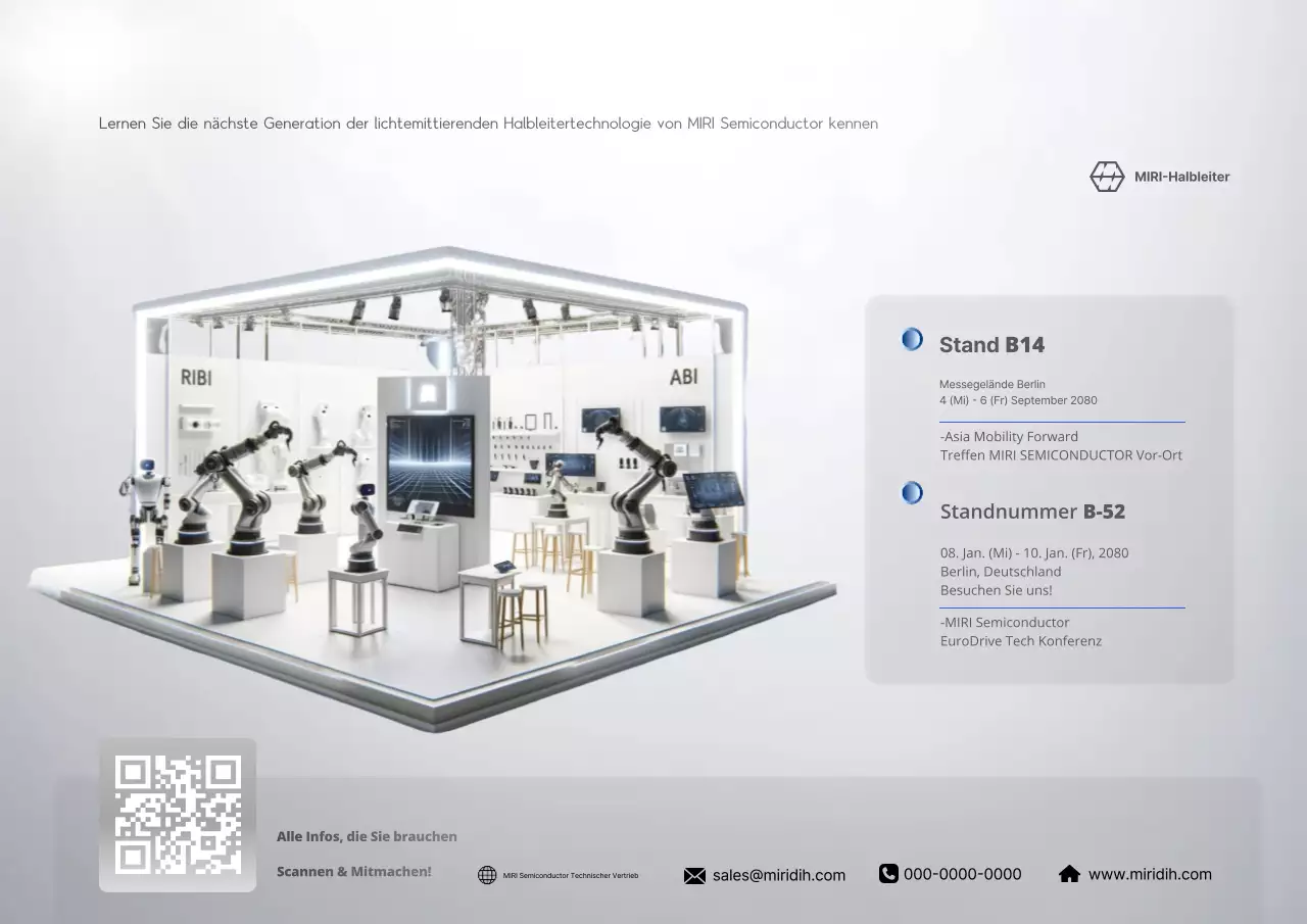 Ausstellung für moderne Technologien in Grau
