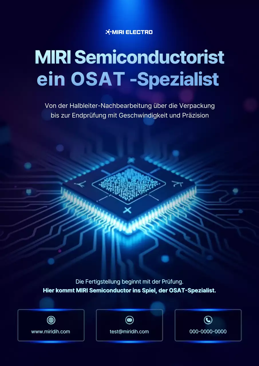 Blaue moderne Halbleiterwerbung