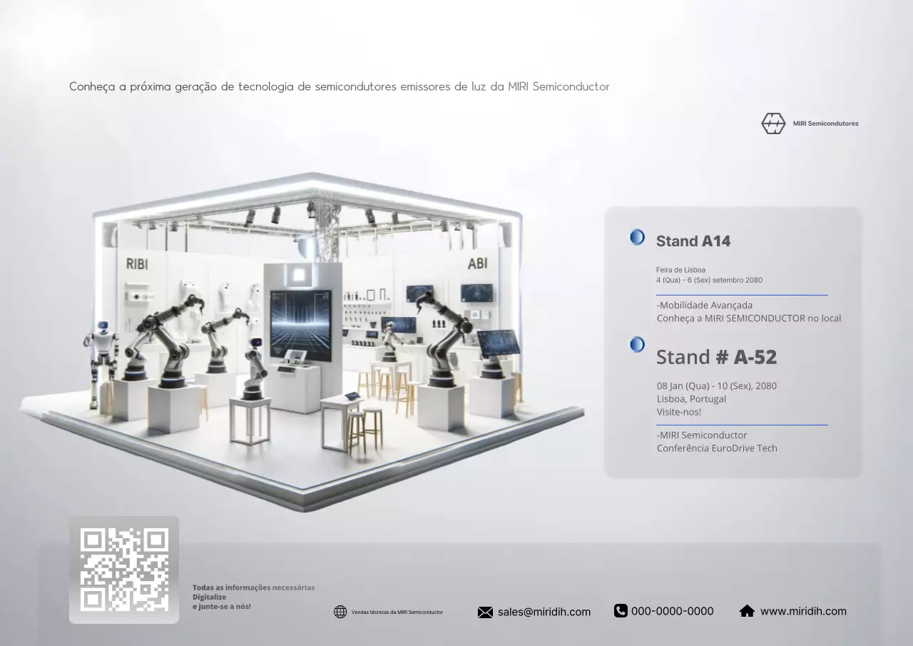 Exposição de Tecnologia Moderna Cinza
