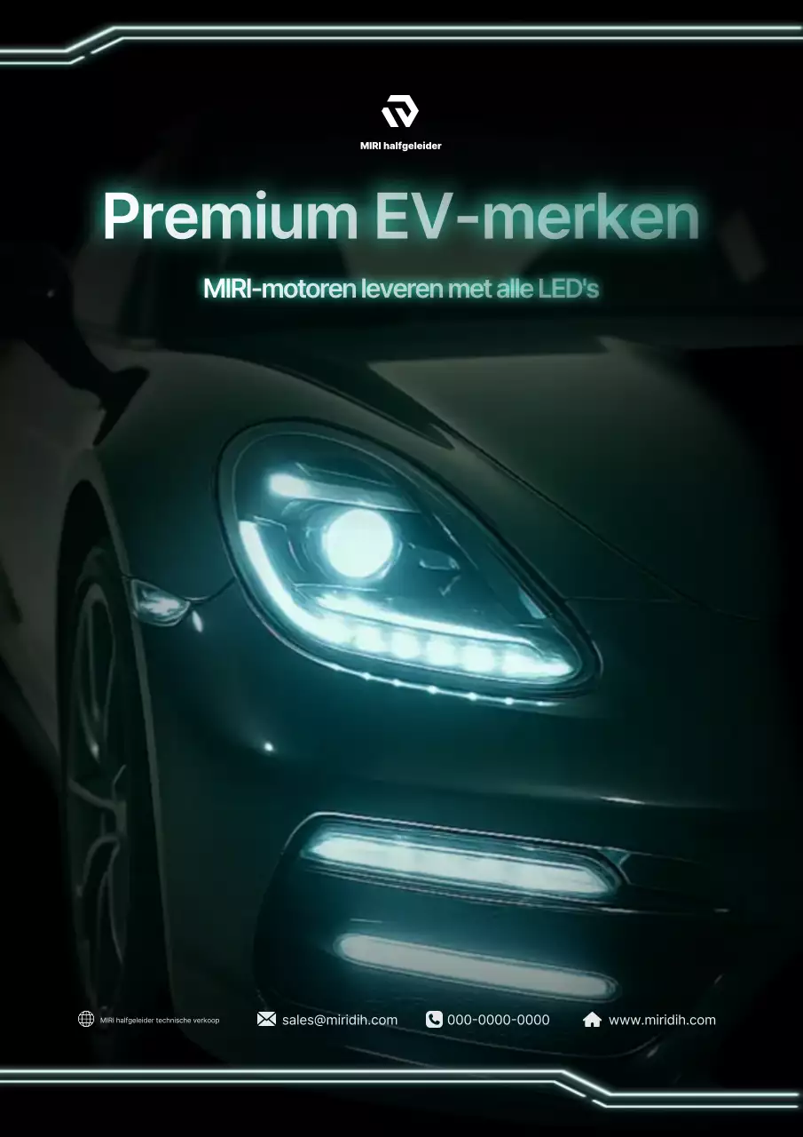 Mint moderne elektrische auto advertentie
